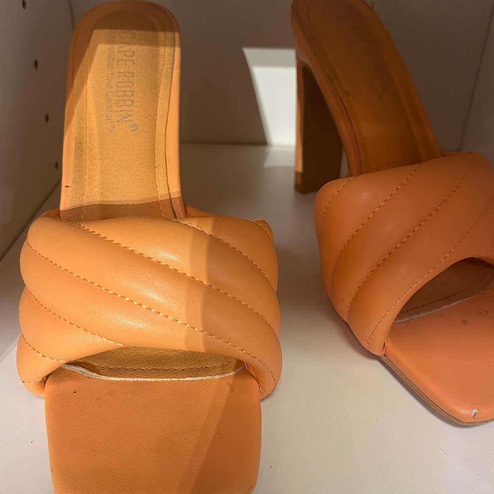Peach slip in heels